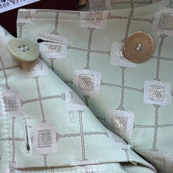 New Ted Baker Working Title $475 Geo Shimmer Blazer Jacket Sage Green Sz 2 US 6 - Picture 8 of 13